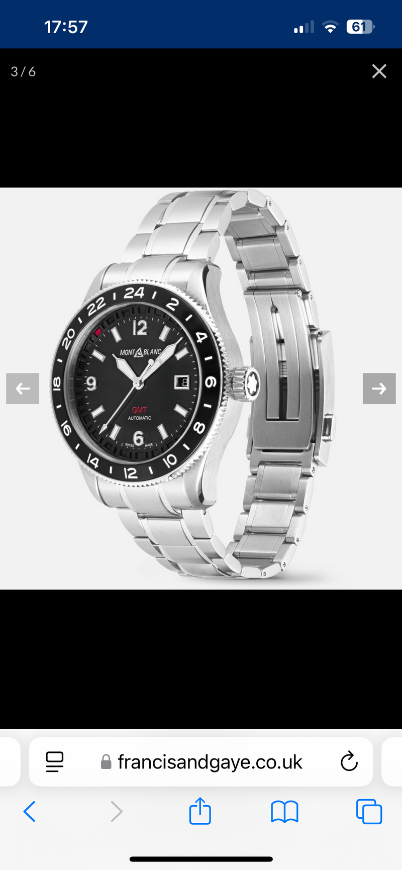 Mont Blanc 42mm 1858 GMT Automatic Date Watch