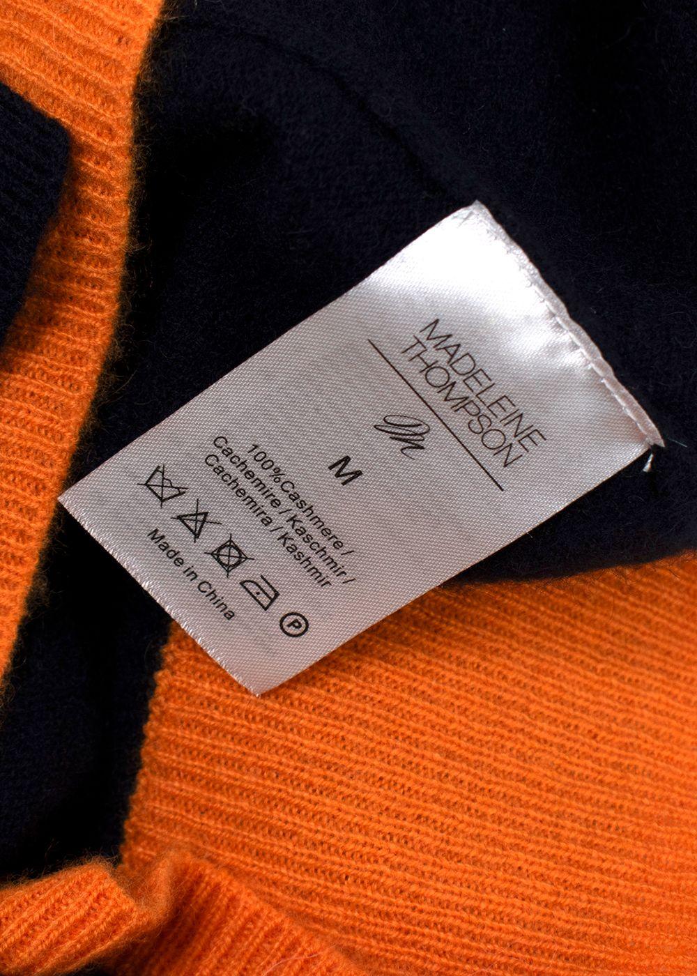 Madeleine Thompson Navy & Orange Cashmere Joshua Jumper