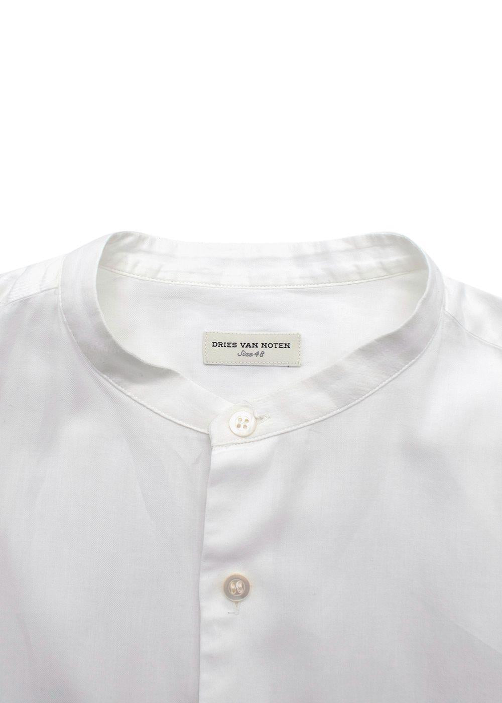 Dries Van Noten White Collarless Shirt