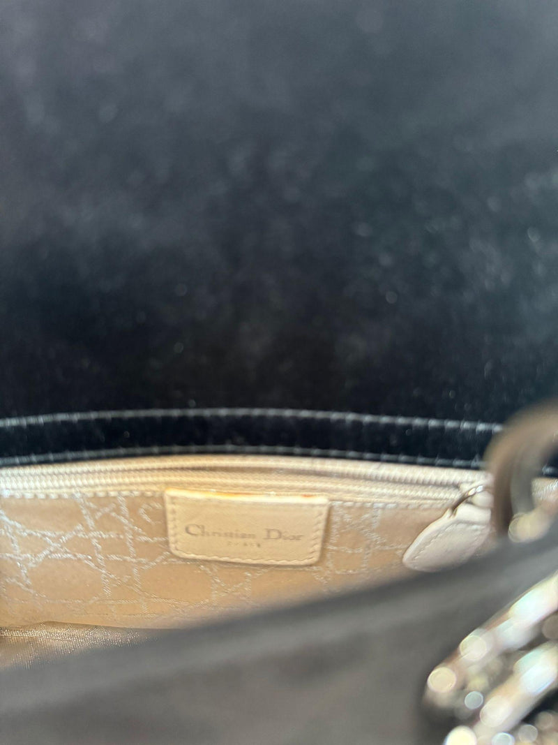 Mini Black Satin Lady Dior Bag