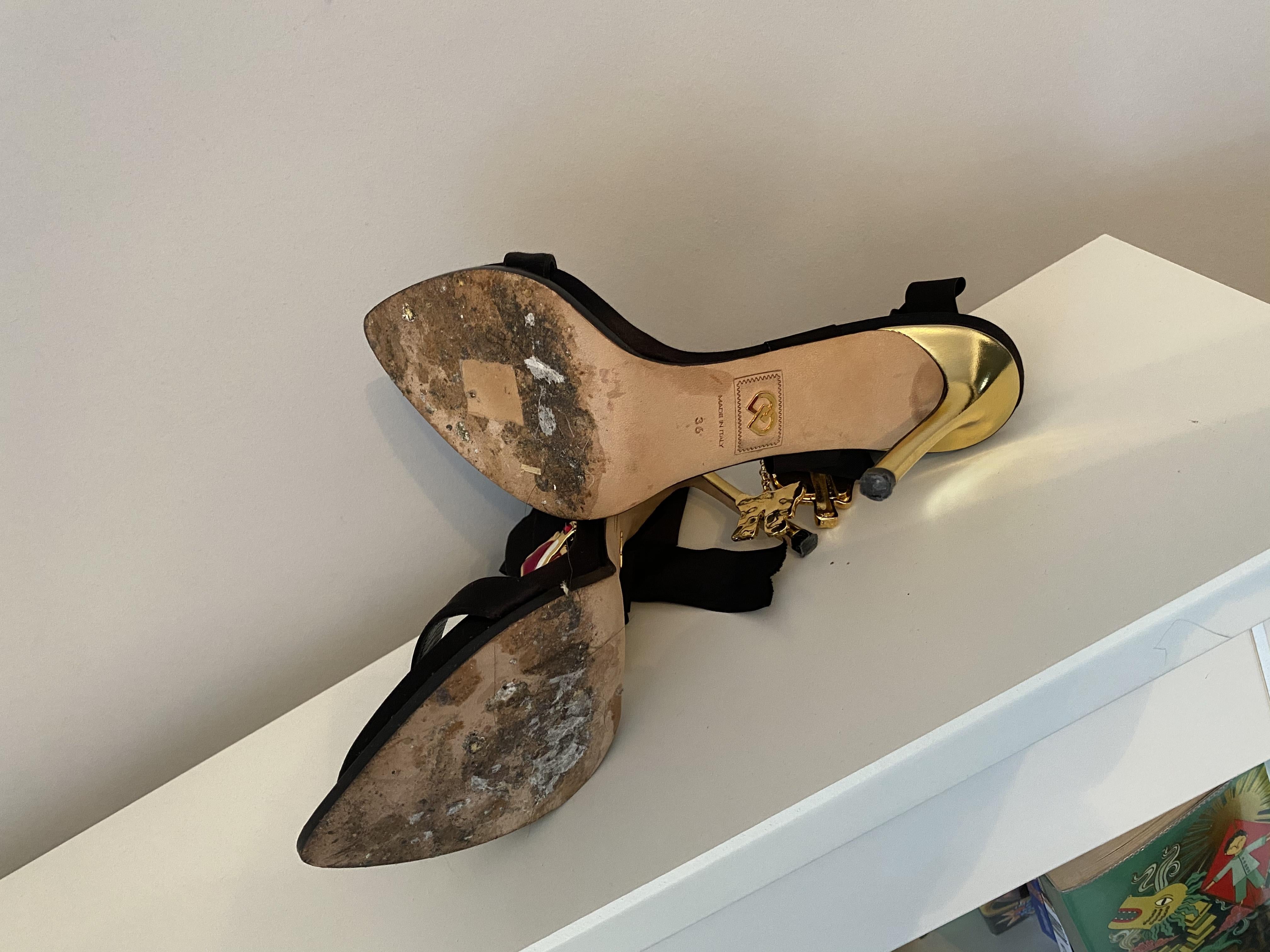 DSquared2 Satin Jeweled Sandals with Lips Applique