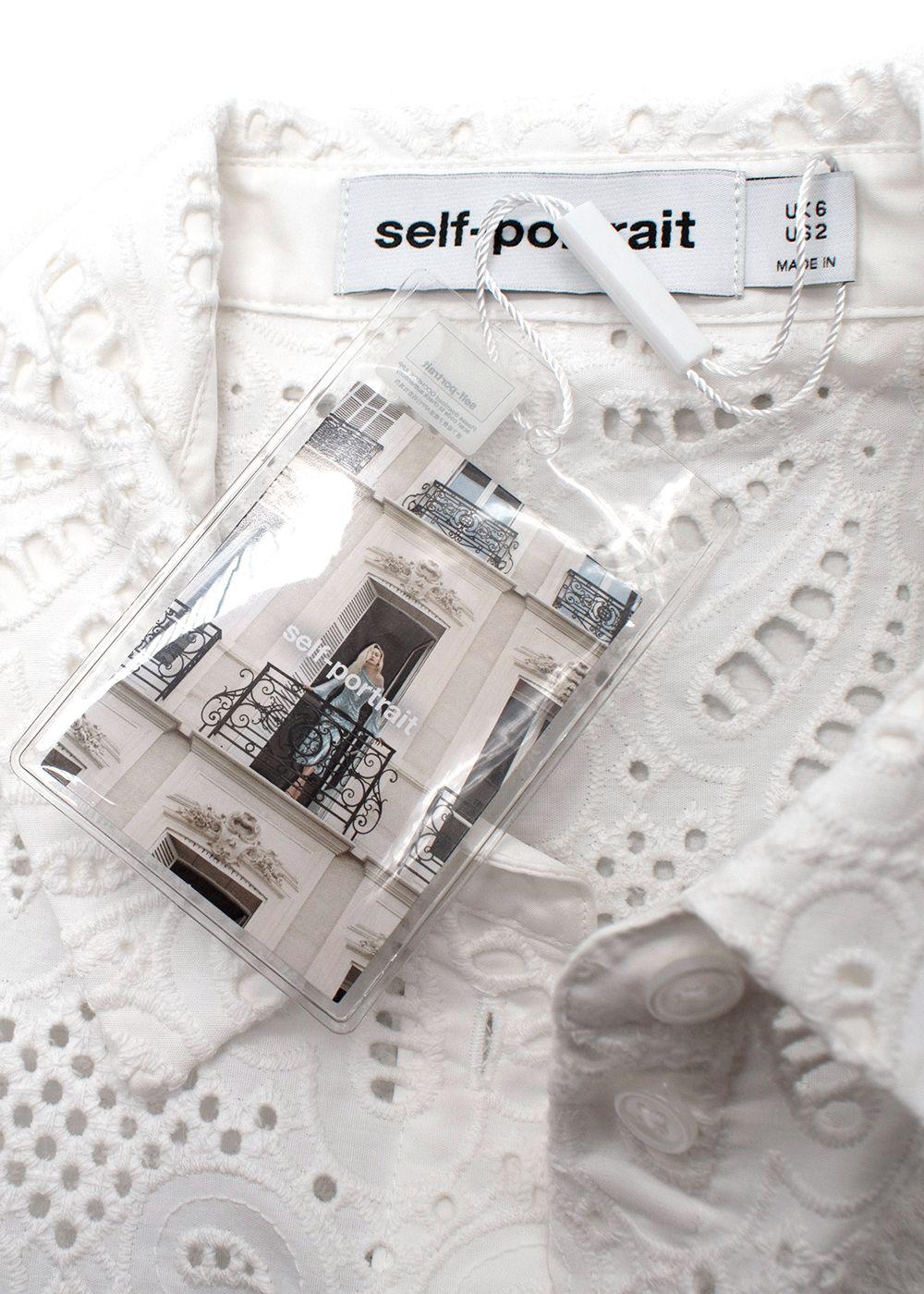Self Portrait White Broderie Anglaise Shirt