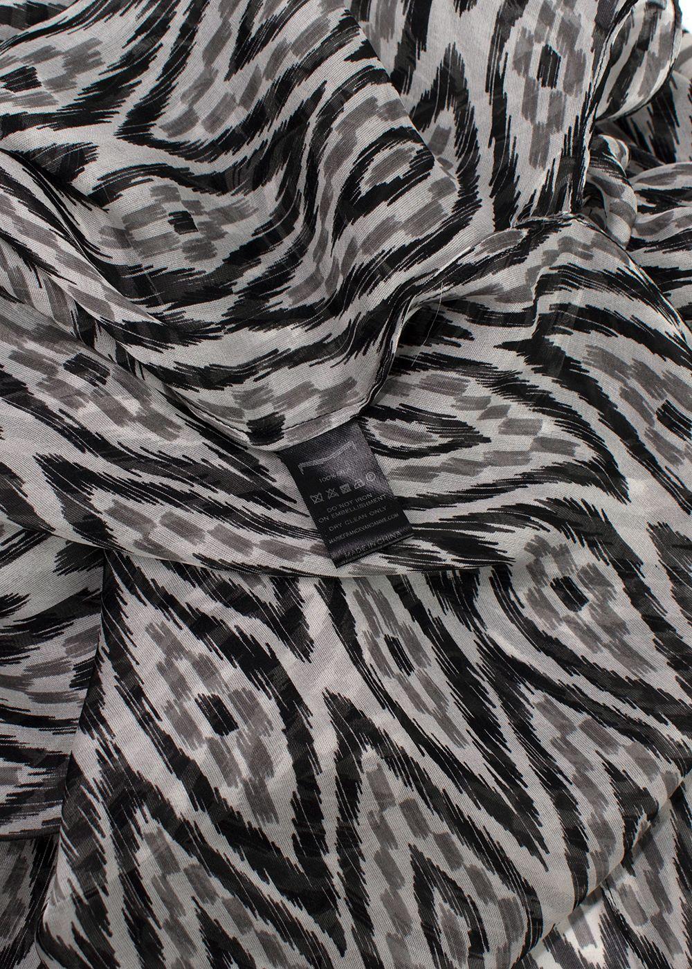 Marie France Van Damme Grey Long Sheer Silk Cover Up Dress