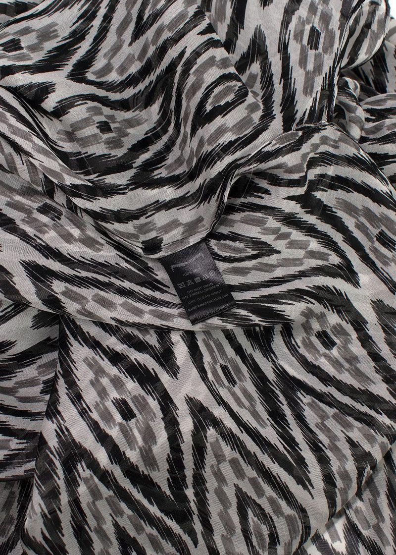 Marie France Van Damme Grey Long Sheer Silk Cover Up Dress
