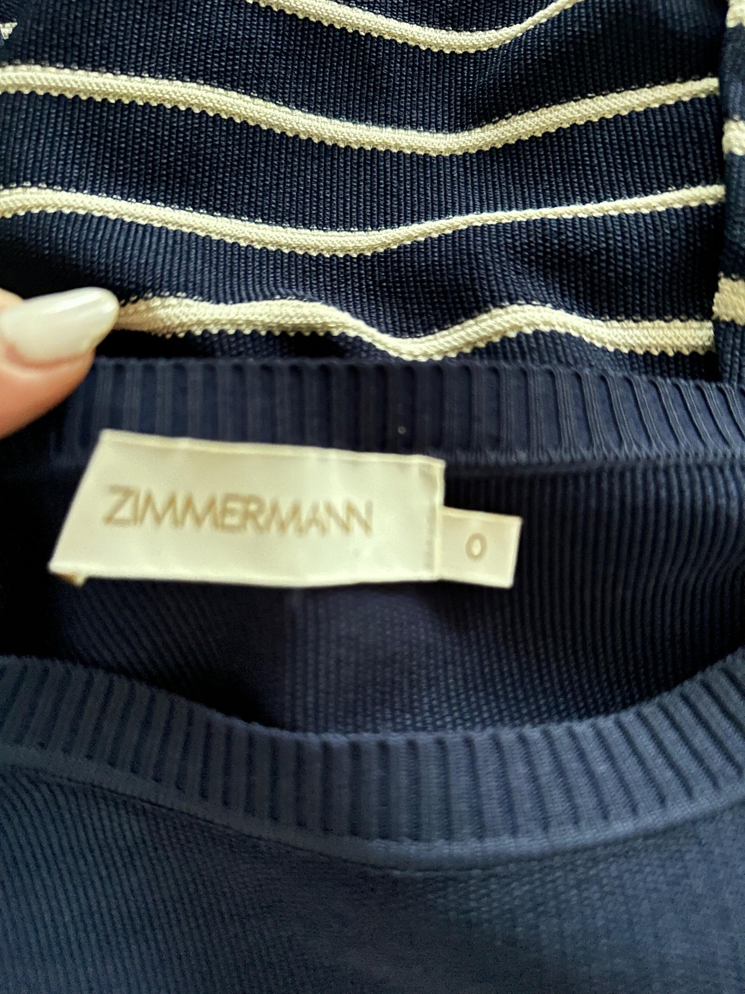 Zimmermann Button Detail Striped Jumper