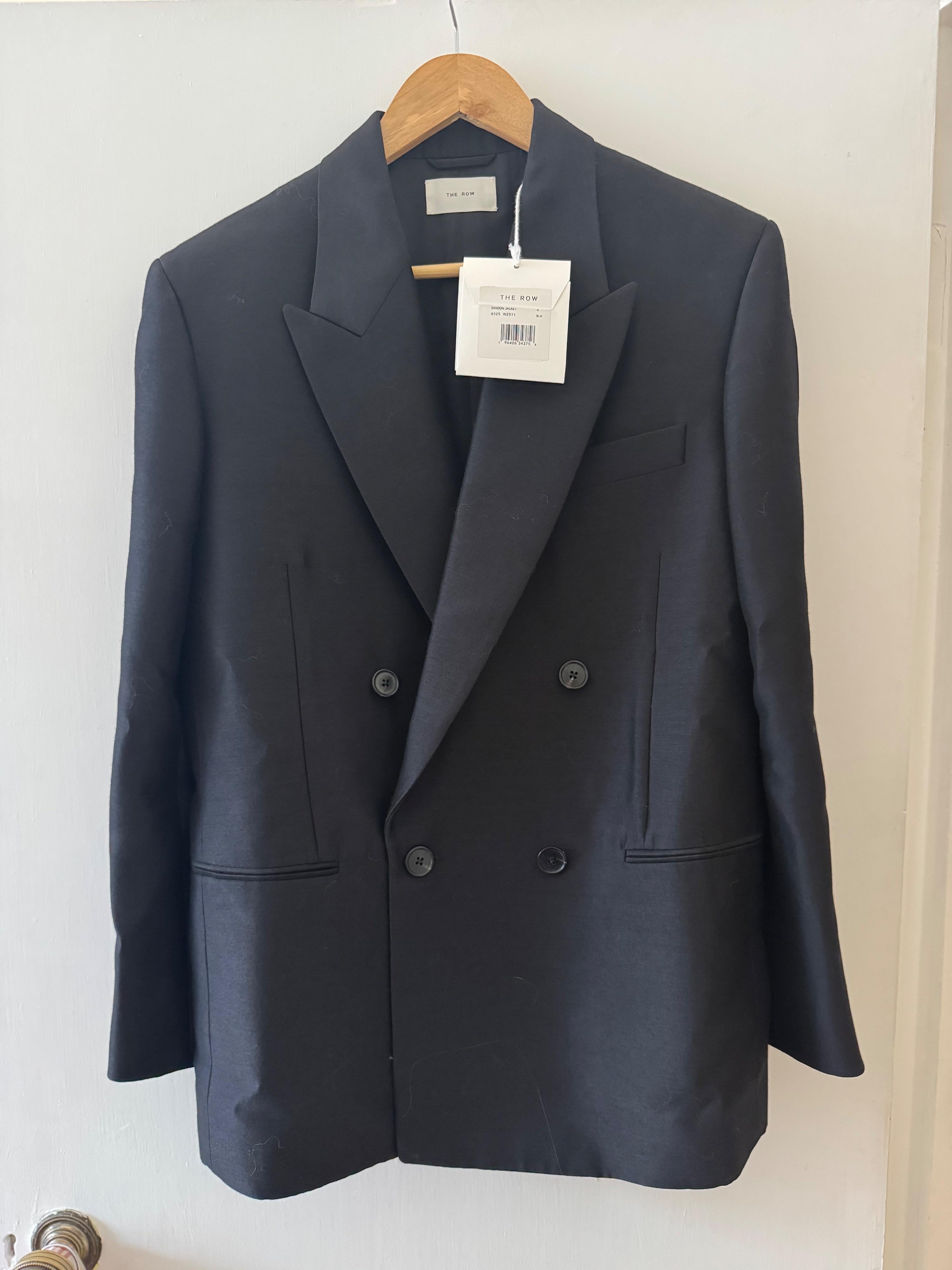 The Row Black Wool/Silk Blend Sandon Blazer