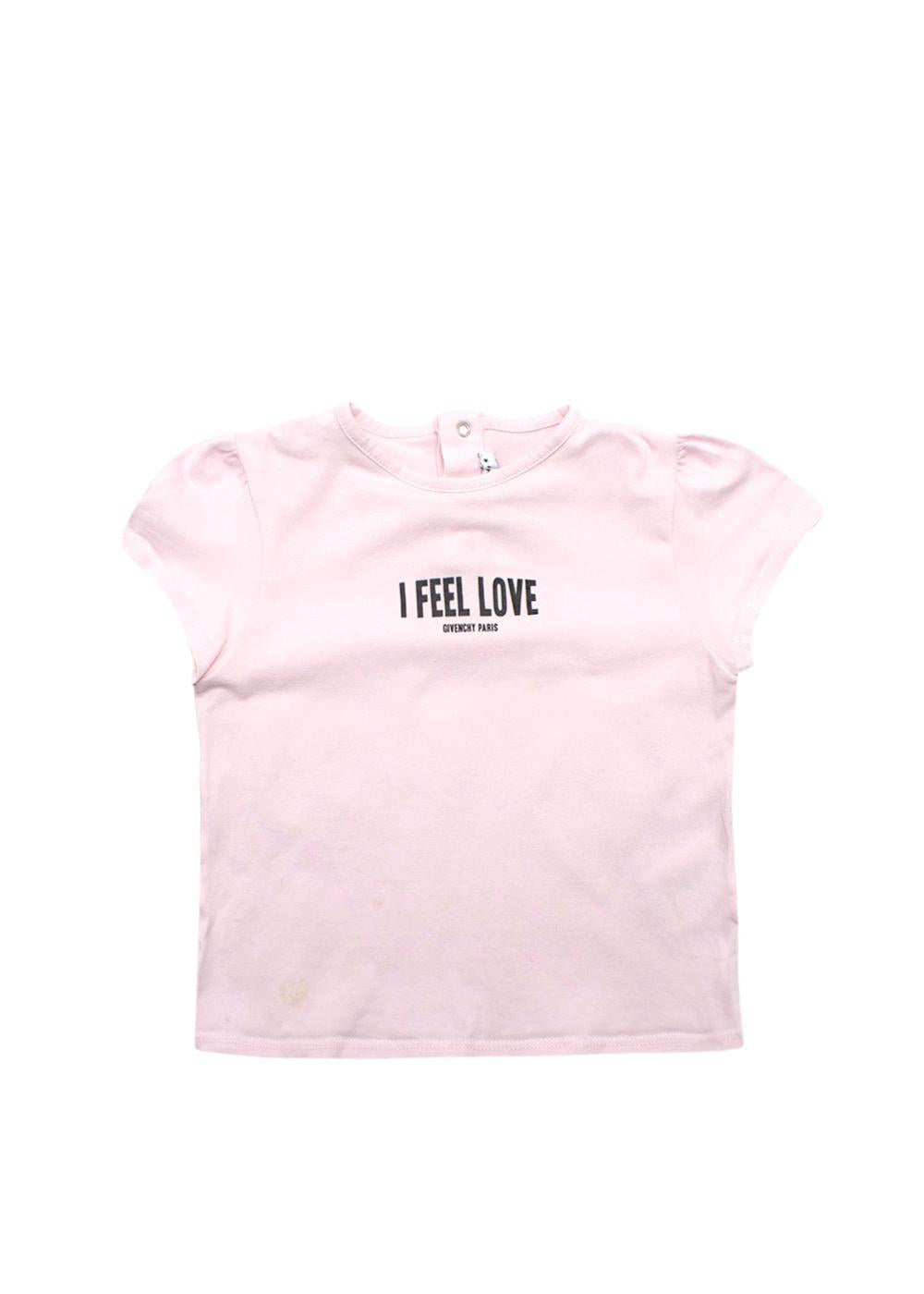 Givenchy Kids Pink 'I Feel Love' T-Shirt