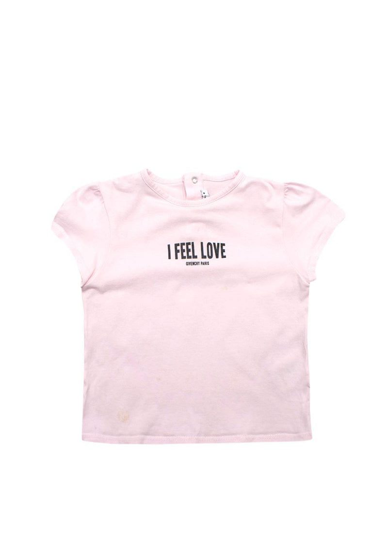 Givenchy Kids Pink 'I Feel Love' T-Shirt