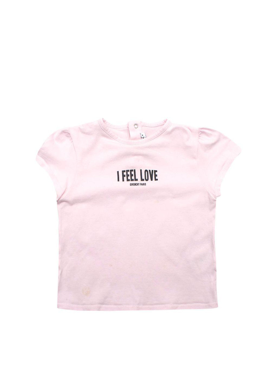 Givenchy Kids Pink 'I Feel Love' T-Shirt
