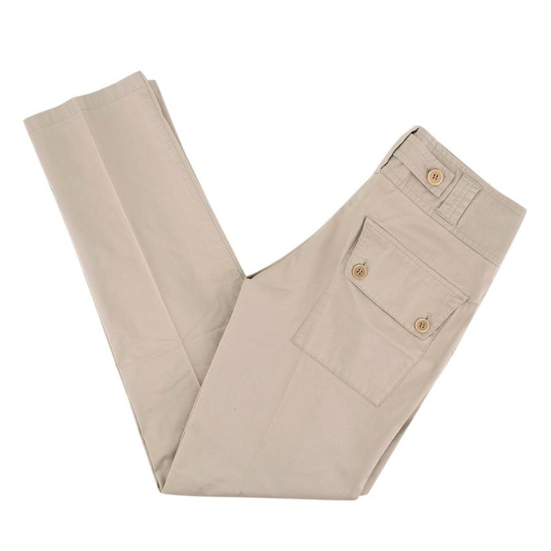 Prada Nude Cotton Straight Leg Trousers