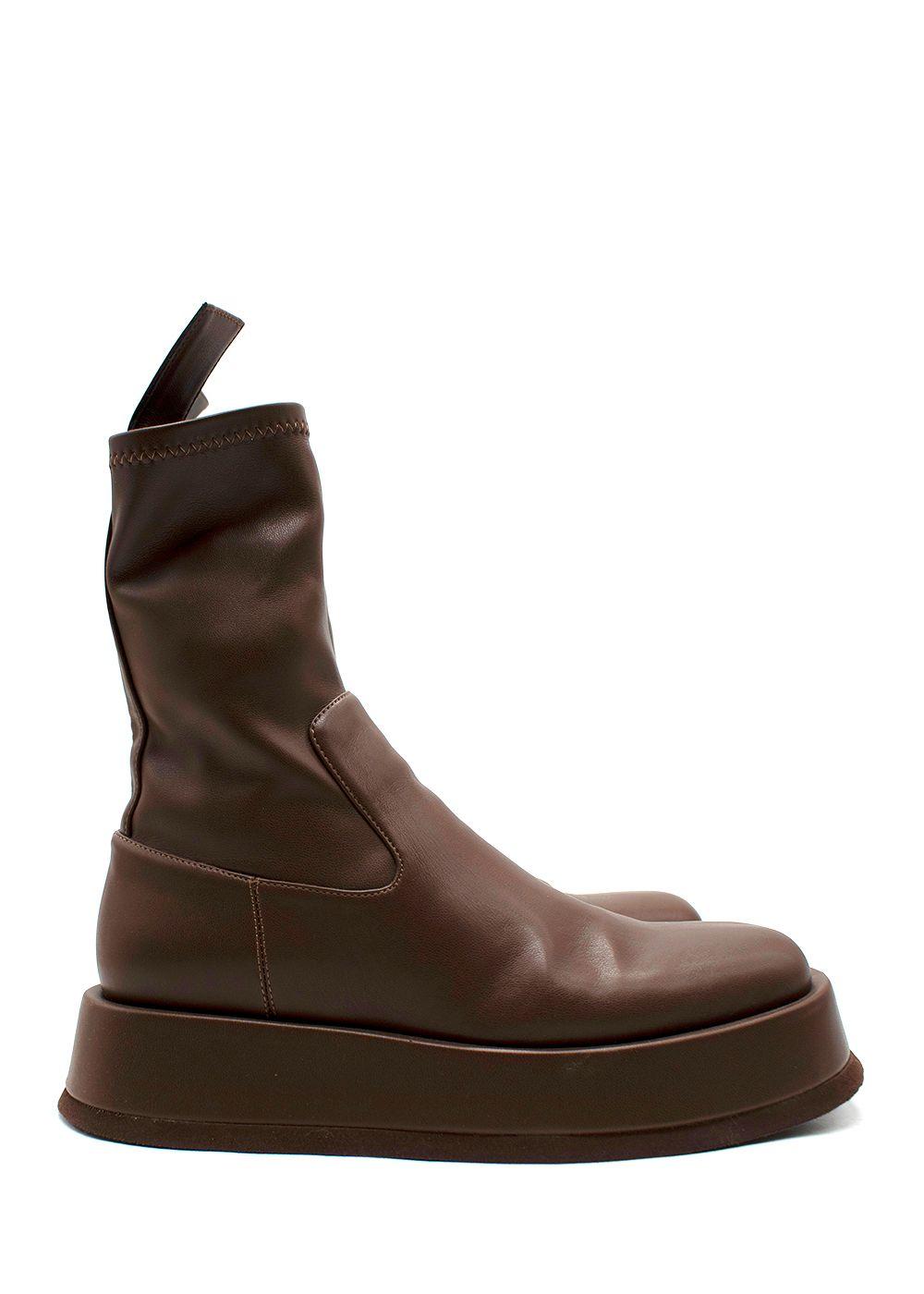 Gia Borghini Chocolate Brown Rosie Leather Boots