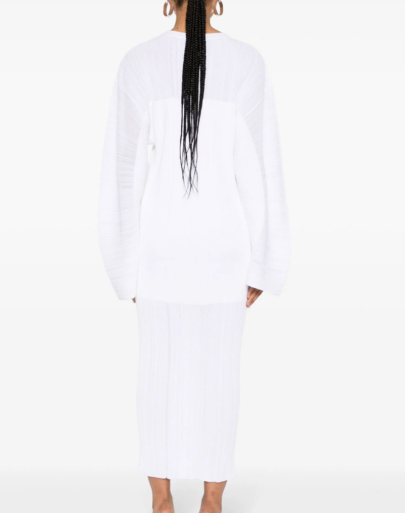 Stella McCartney Plissé Fine-knit Midi Dress