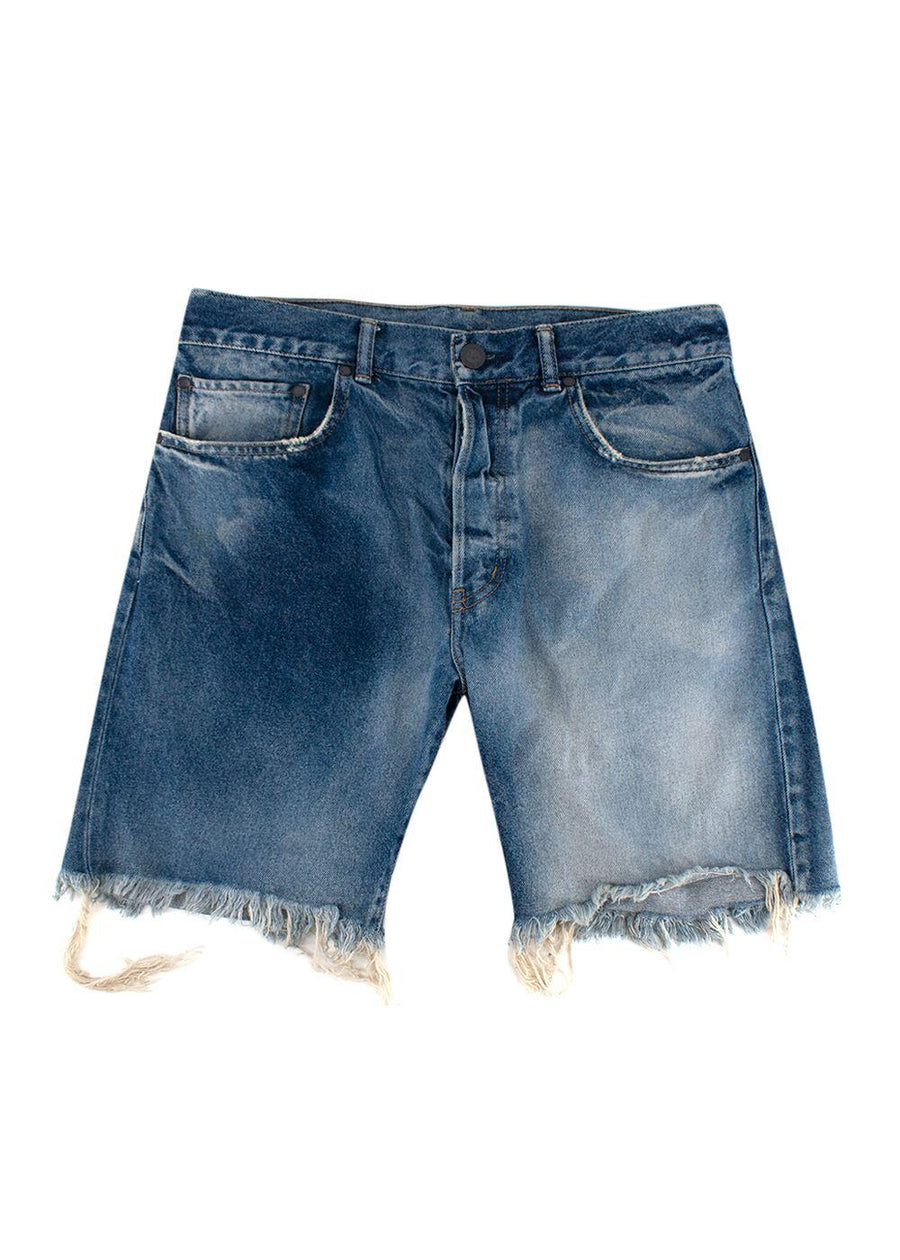Washed Distressed Denim Shorts