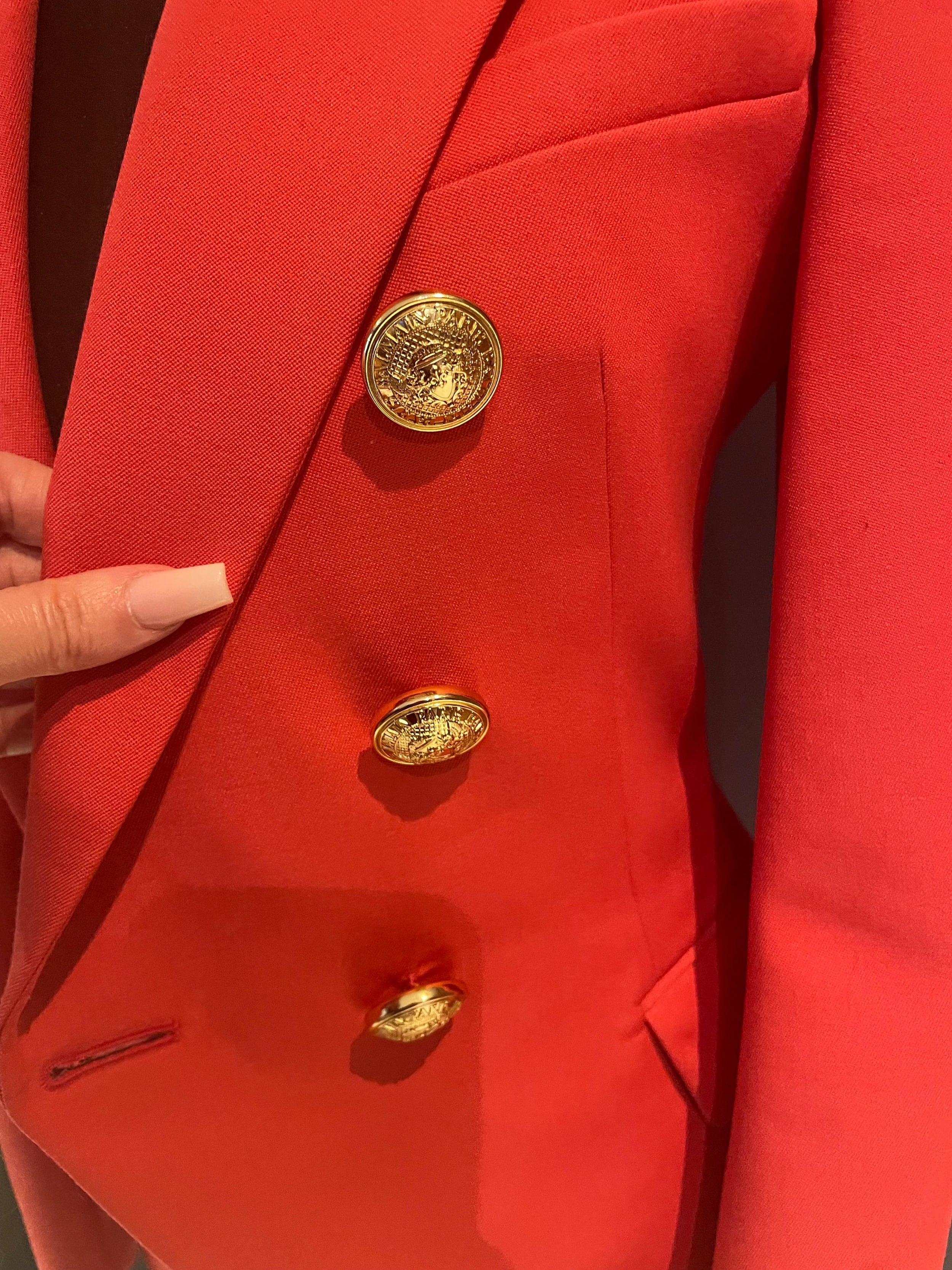 Balmain Deep Pink Double Breasted Blazer