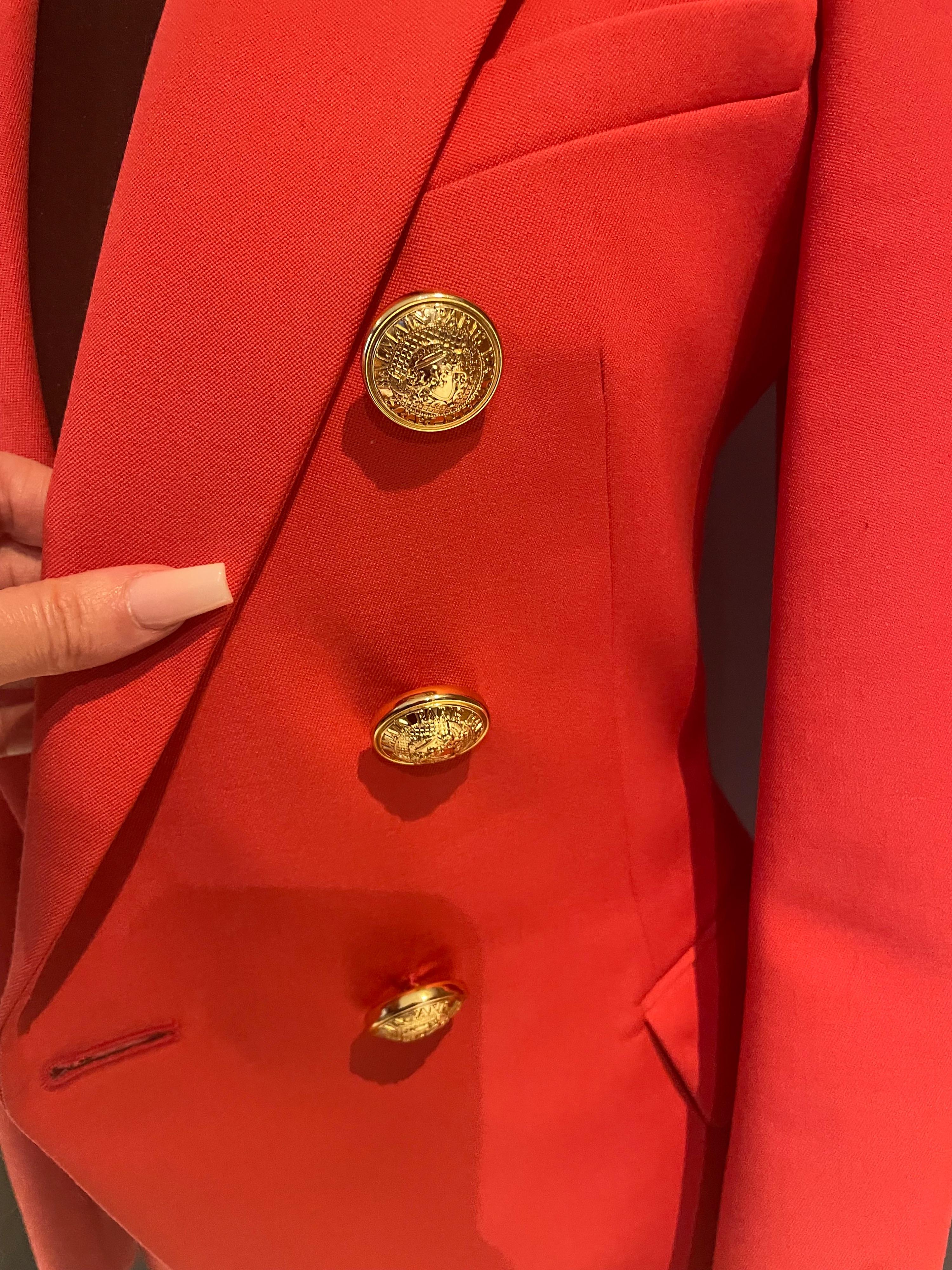 Balmain Deep Pink Double Breasted Blazer