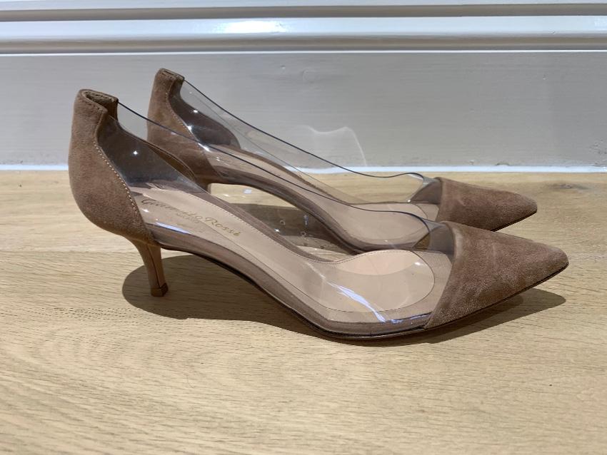 Gianvito Rossi Plexi Kitten Heel Pumps