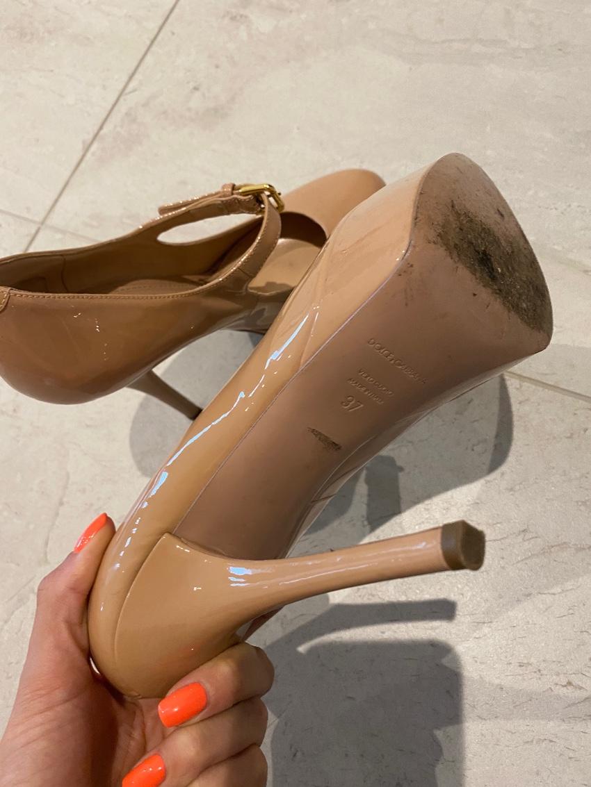 Dolce & Gabbana Nude Patent Mary-Jane Pumps