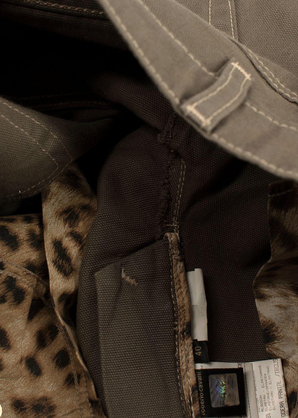 Roberto Cavali Khaki Denim Shorts