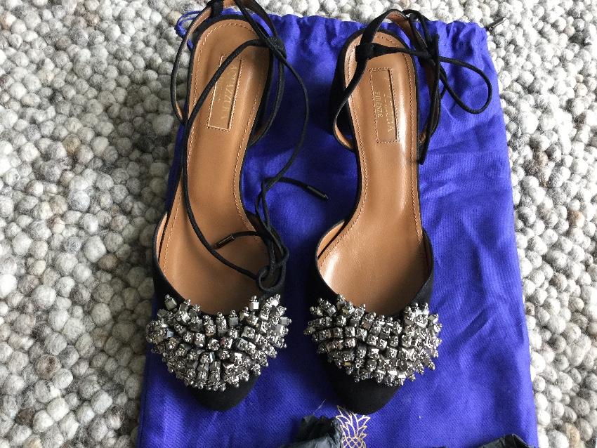 Aquazzura Monaco 50 Mid-Heel Sandals