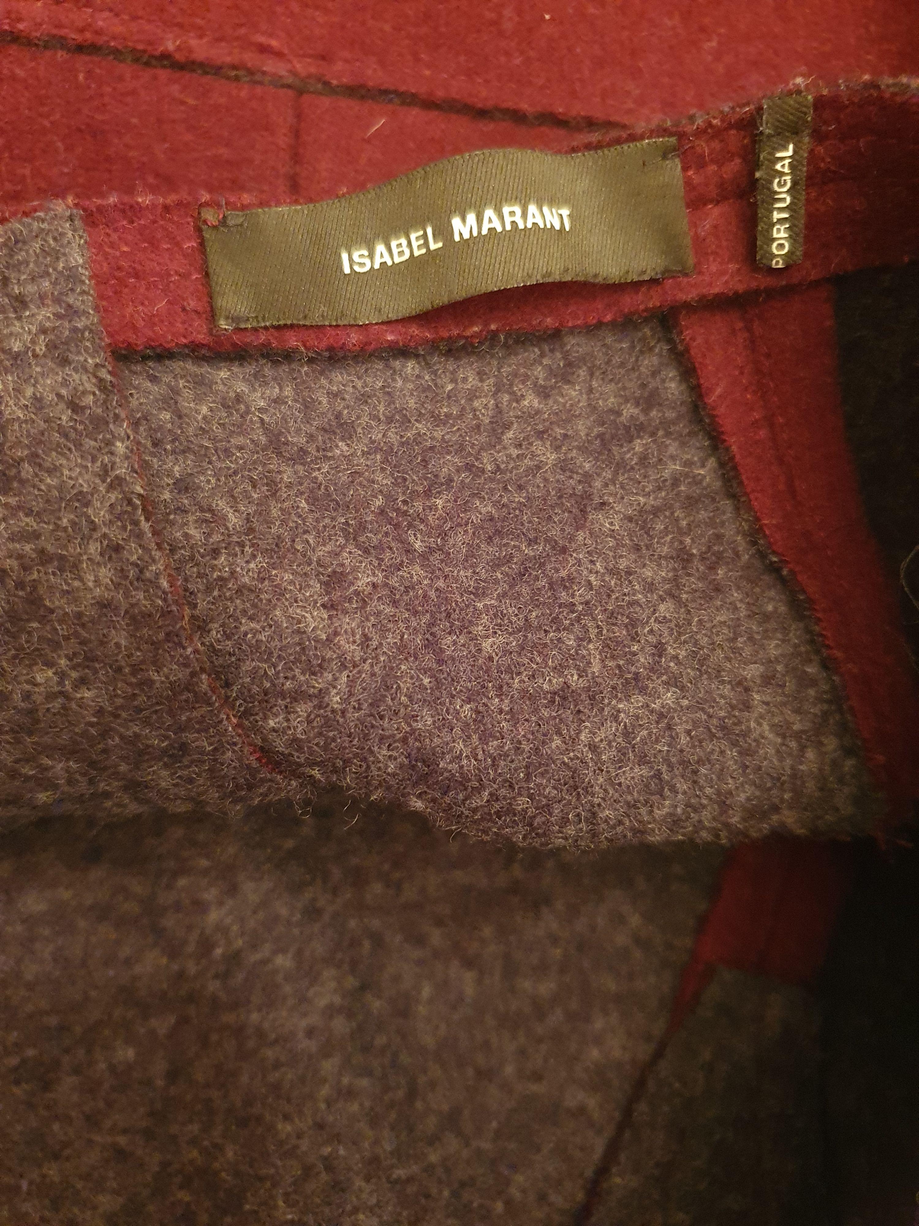 Burgundy Flared Wool Mini Skirt