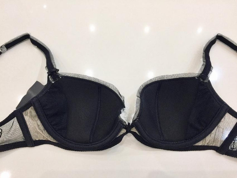 Chantal Thomass Tulle & Lace Frill Half Cup Bra & Brief Set