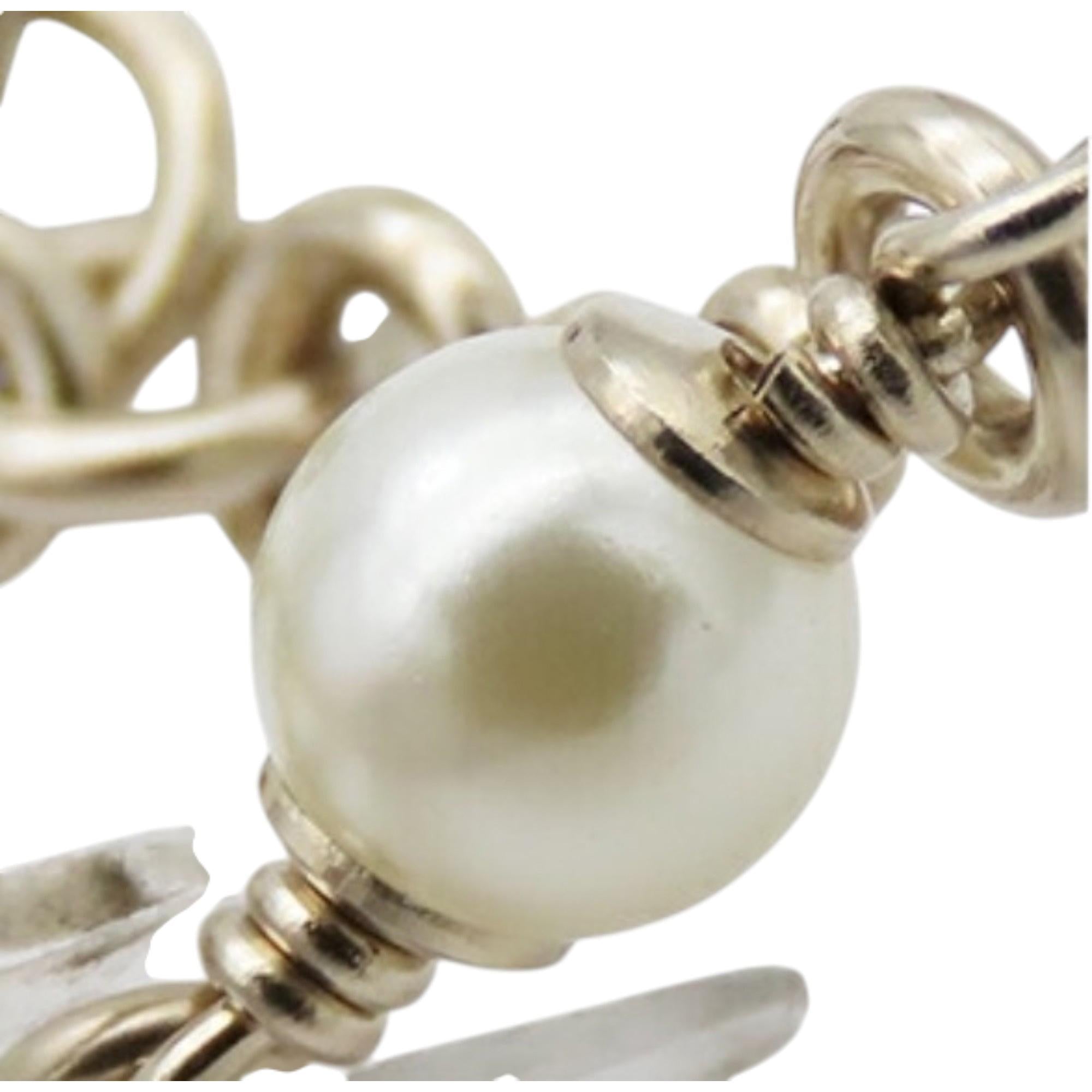 Chanel Faux Pearl Rhinestones Bracelet