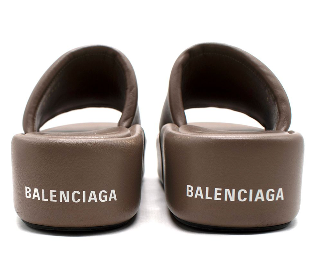 Balenciaga Mouse Brown Platform Slides