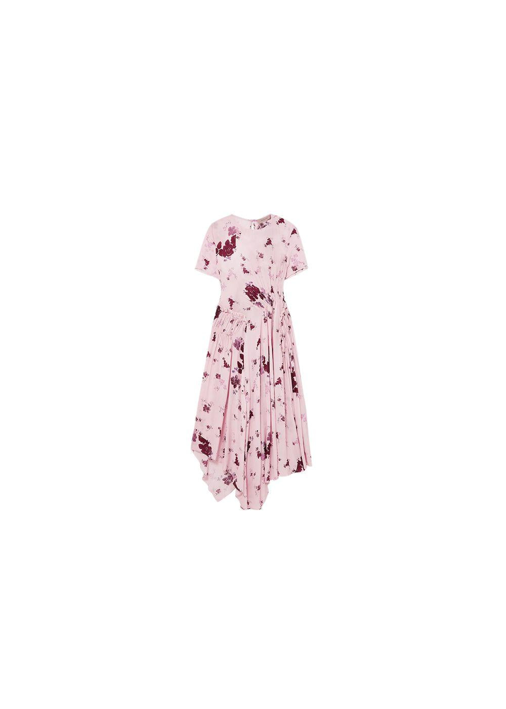Line pink floral asymmetric Lois dress