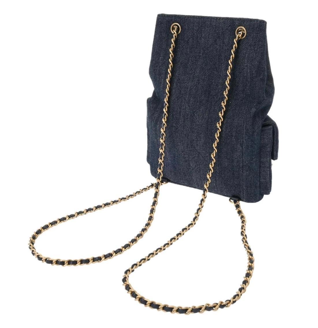 Chanel Blue Denim Backpack