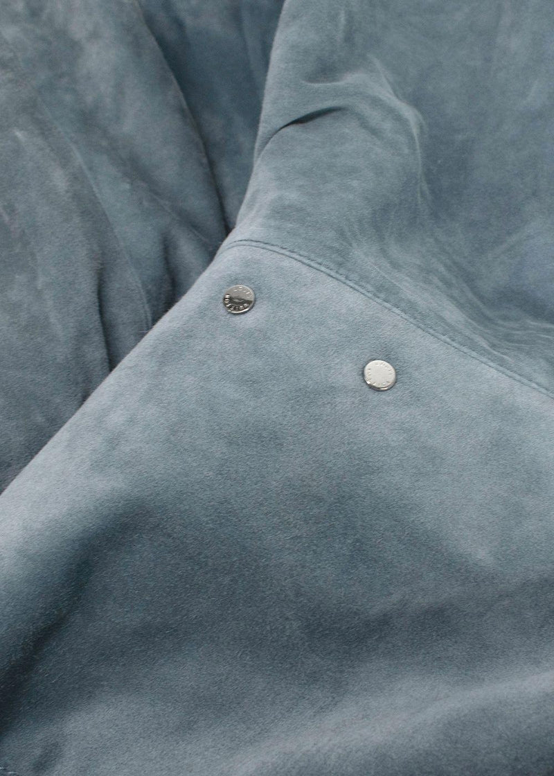 Louis Vuitton Bleu Gris Suede Bomber Jacket