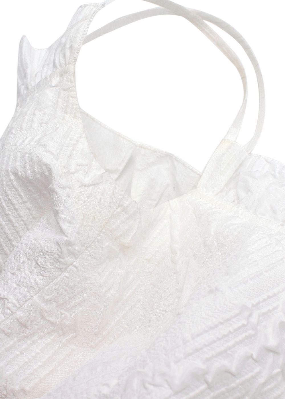 Adeam White Textured Geometric Maxi Dress