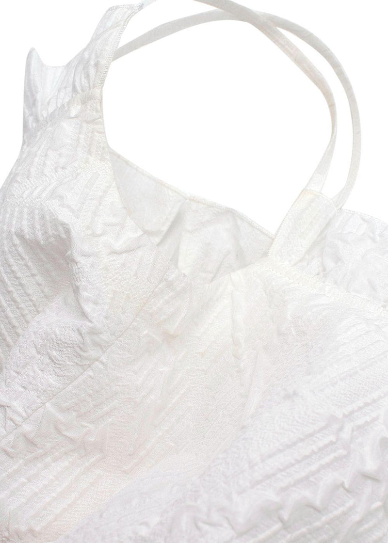 Adeam White Textured Geometric Maxi Dress