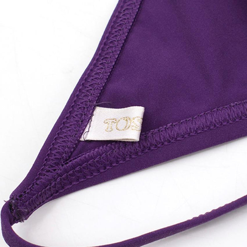 Tooshie Purple Tringle Bikini Set with Studs