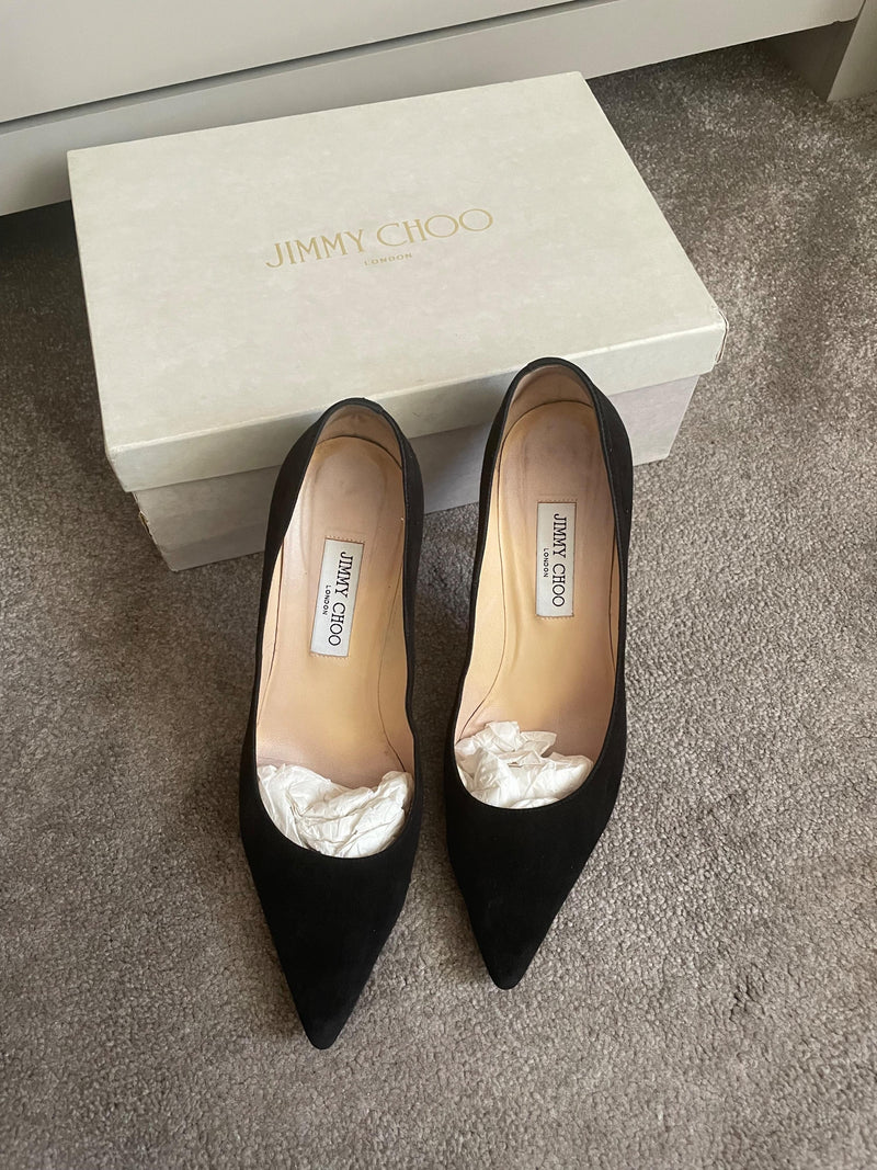 Jimmy Choo Black Suede Abel Heels
