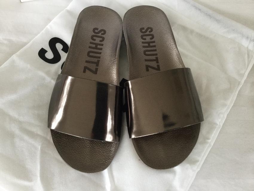 Schutz Camilis mirrored-leather slides