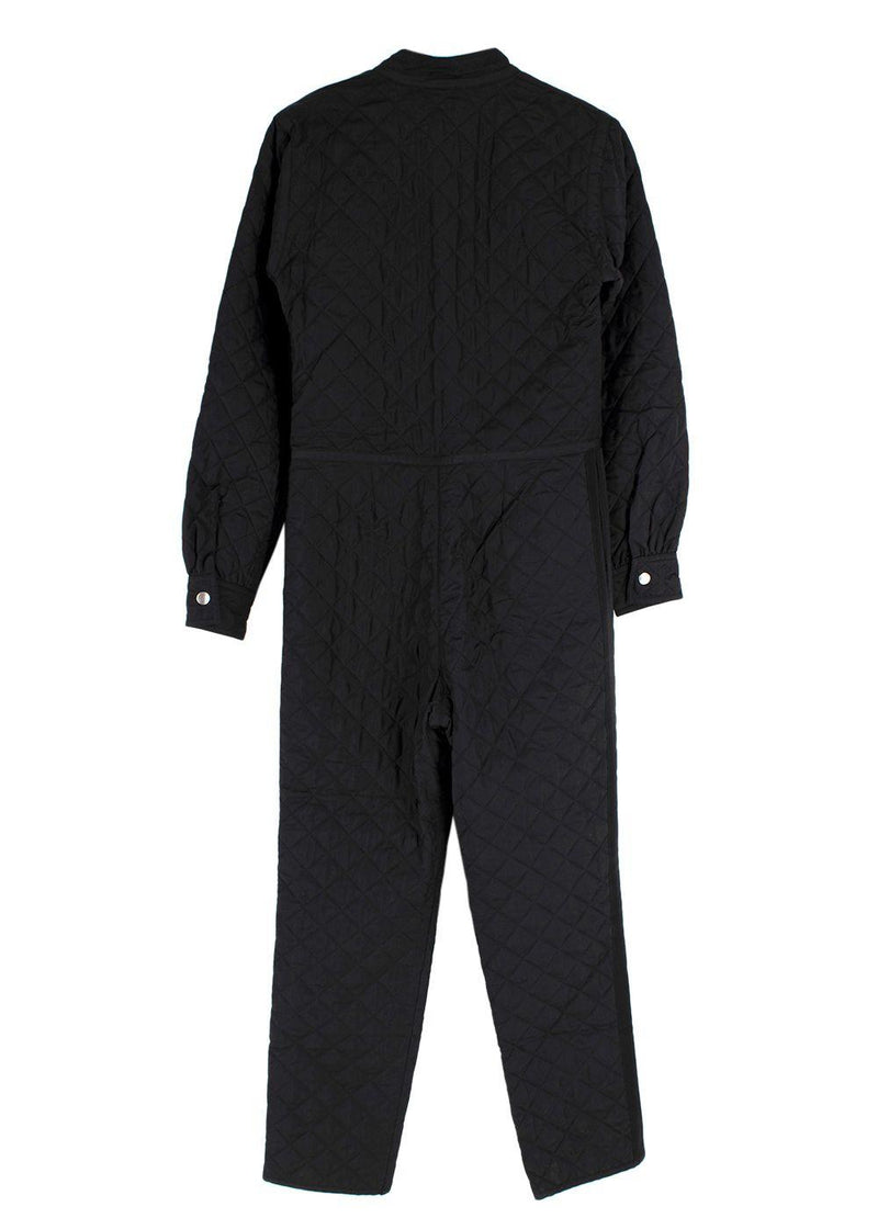 Dior Black Quilted Zip Front Jump Suit