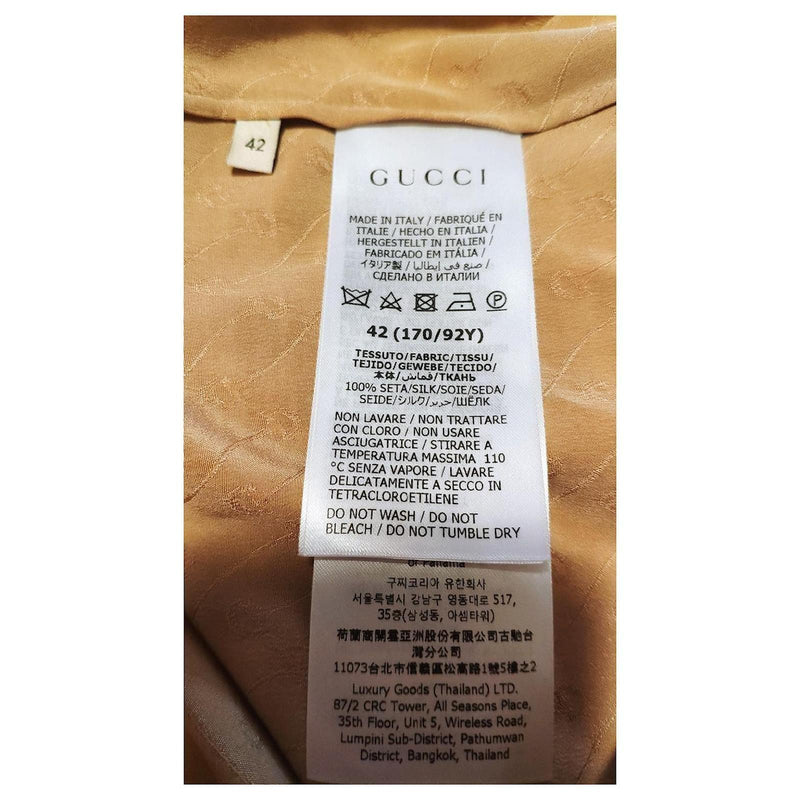 Gucci Beige Horsebit Embroidered Silk Blouse