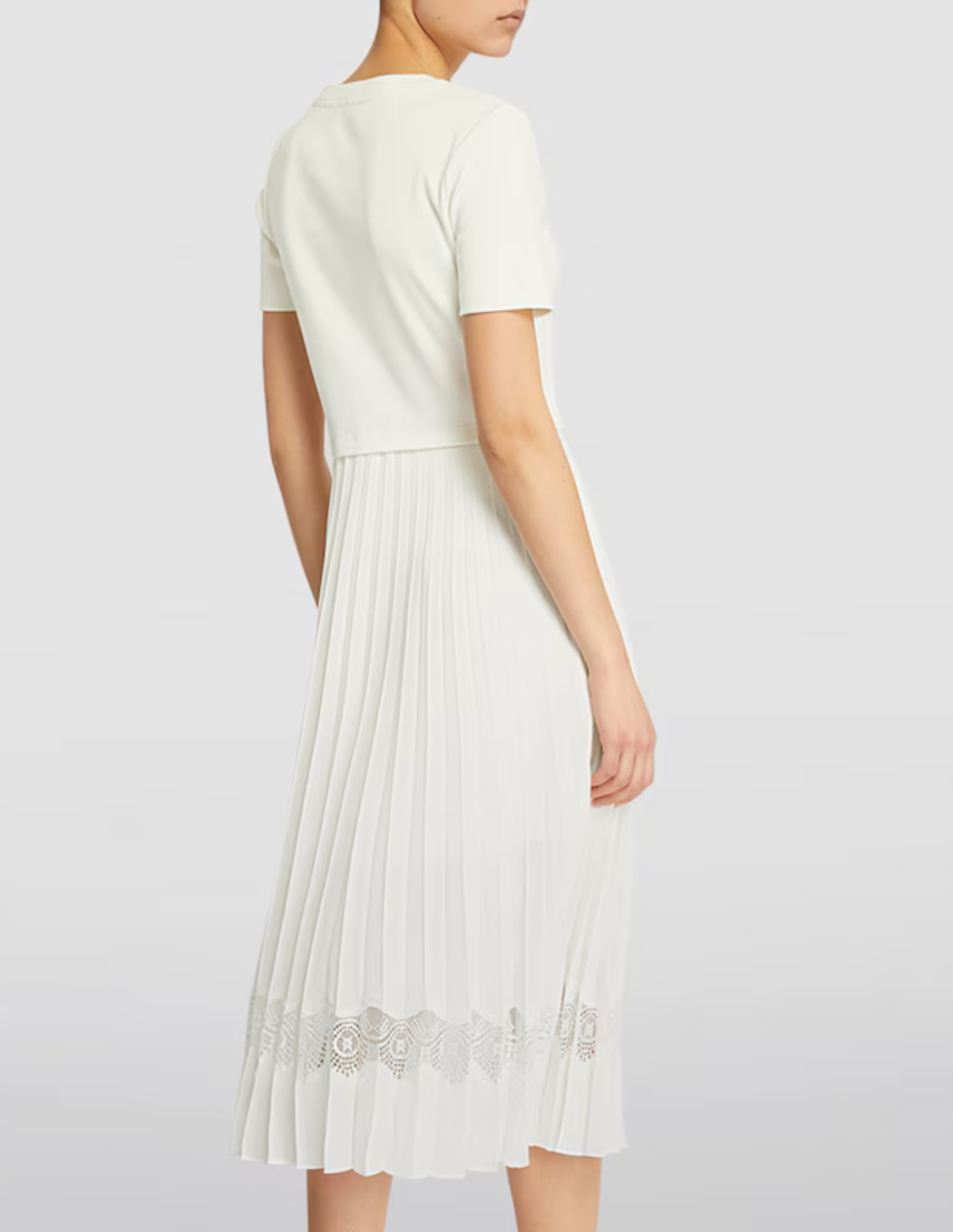 Claudie Pierlot Lace-Trim Pleated Dress