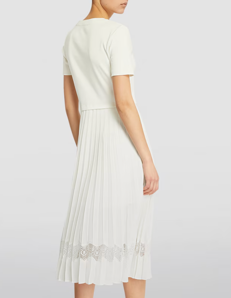 Claudie Pierlot Lace-Trim Pleated Dress
