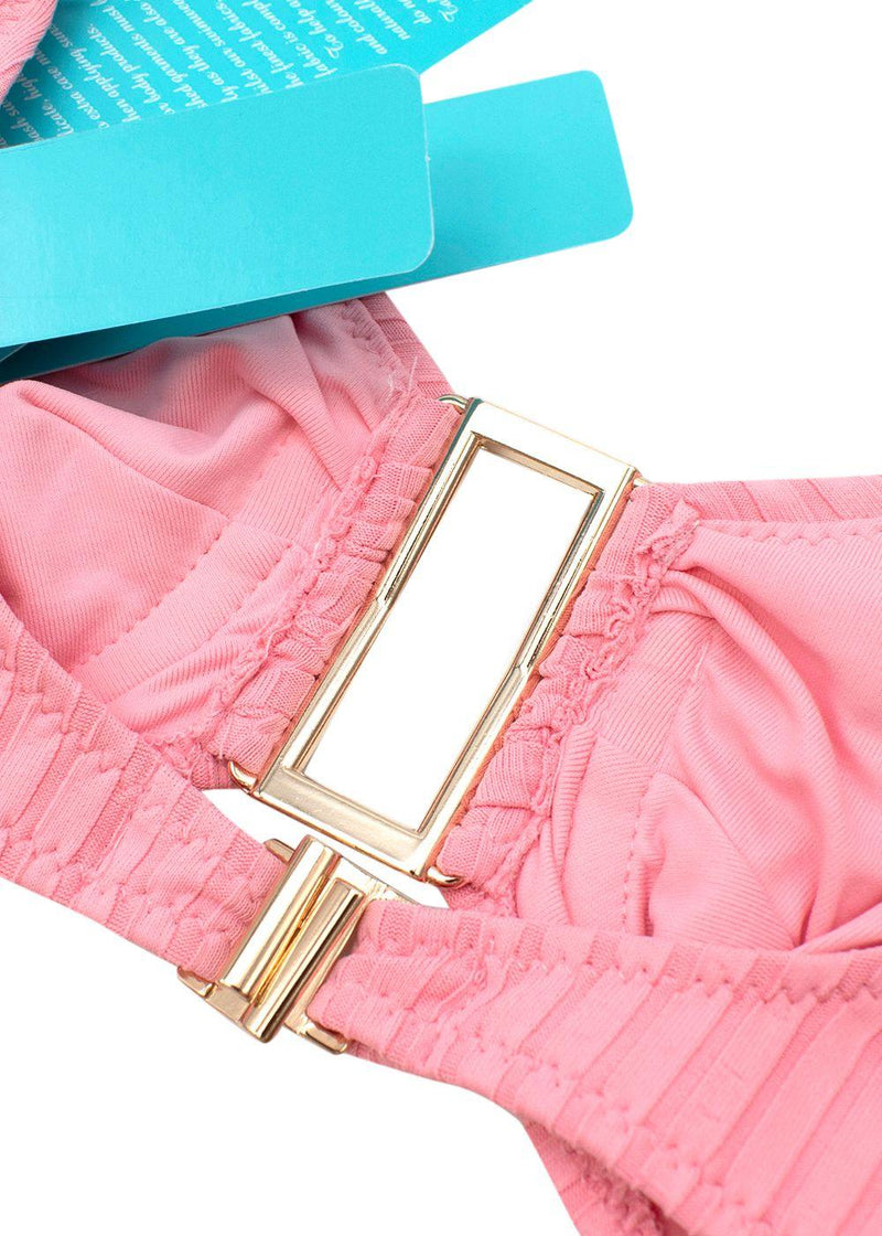 Blush-pink ribbed Bel Air underwired bikini