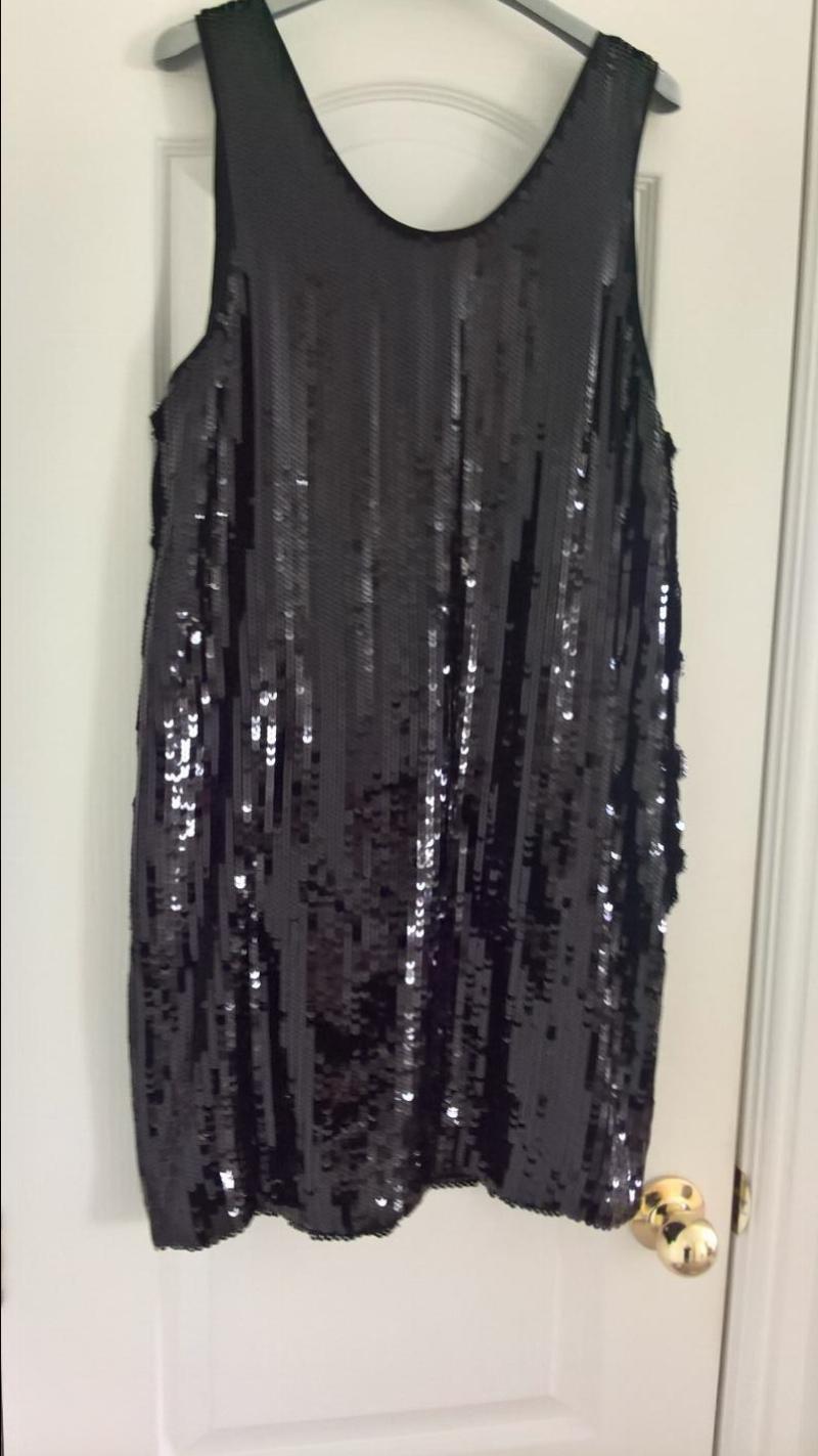See by Chloe sequinned black party dress