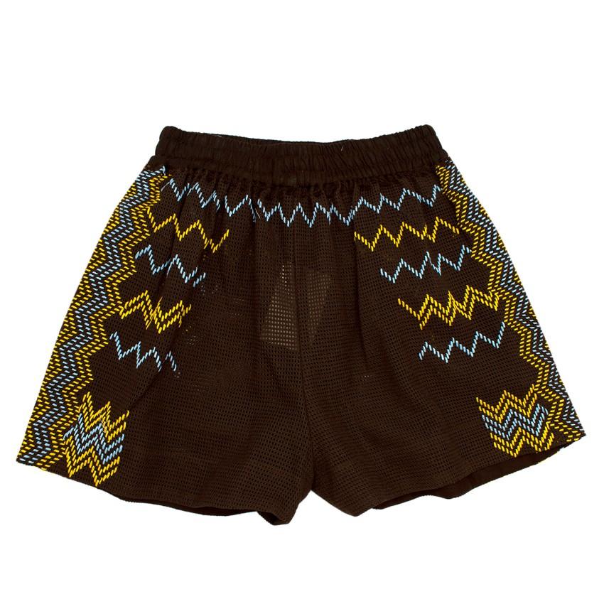 Rue Mariscal Brown Fully Embroidered Biker Jacket & Boxer Shorts