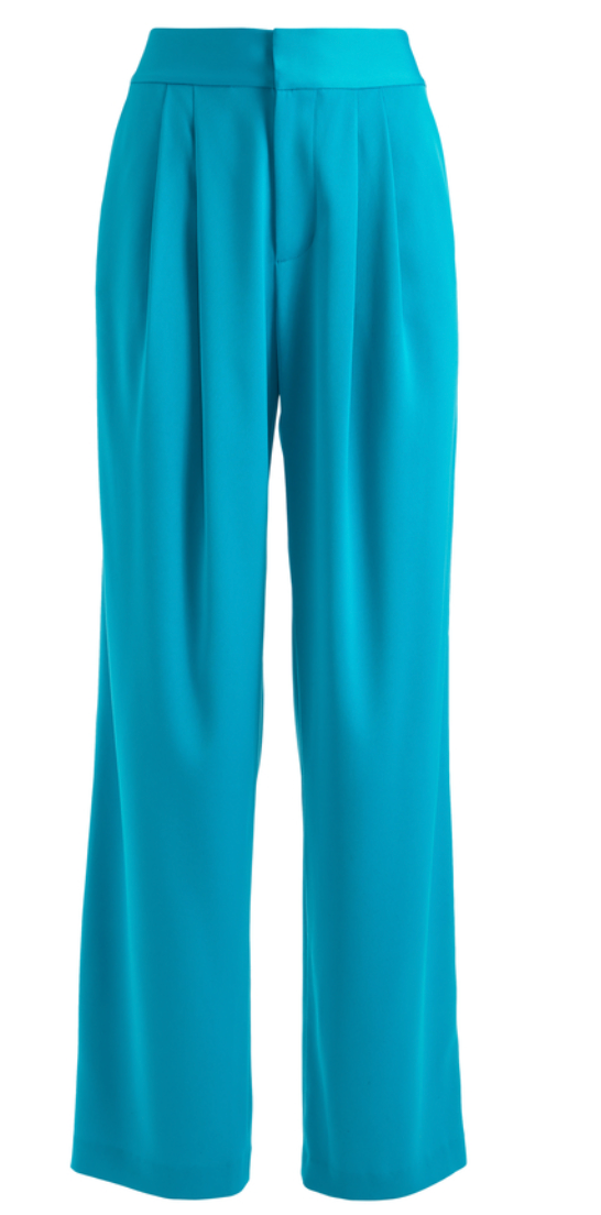 Alice + Olivia Turquoise Backless Waistcoat and Tailored Pant