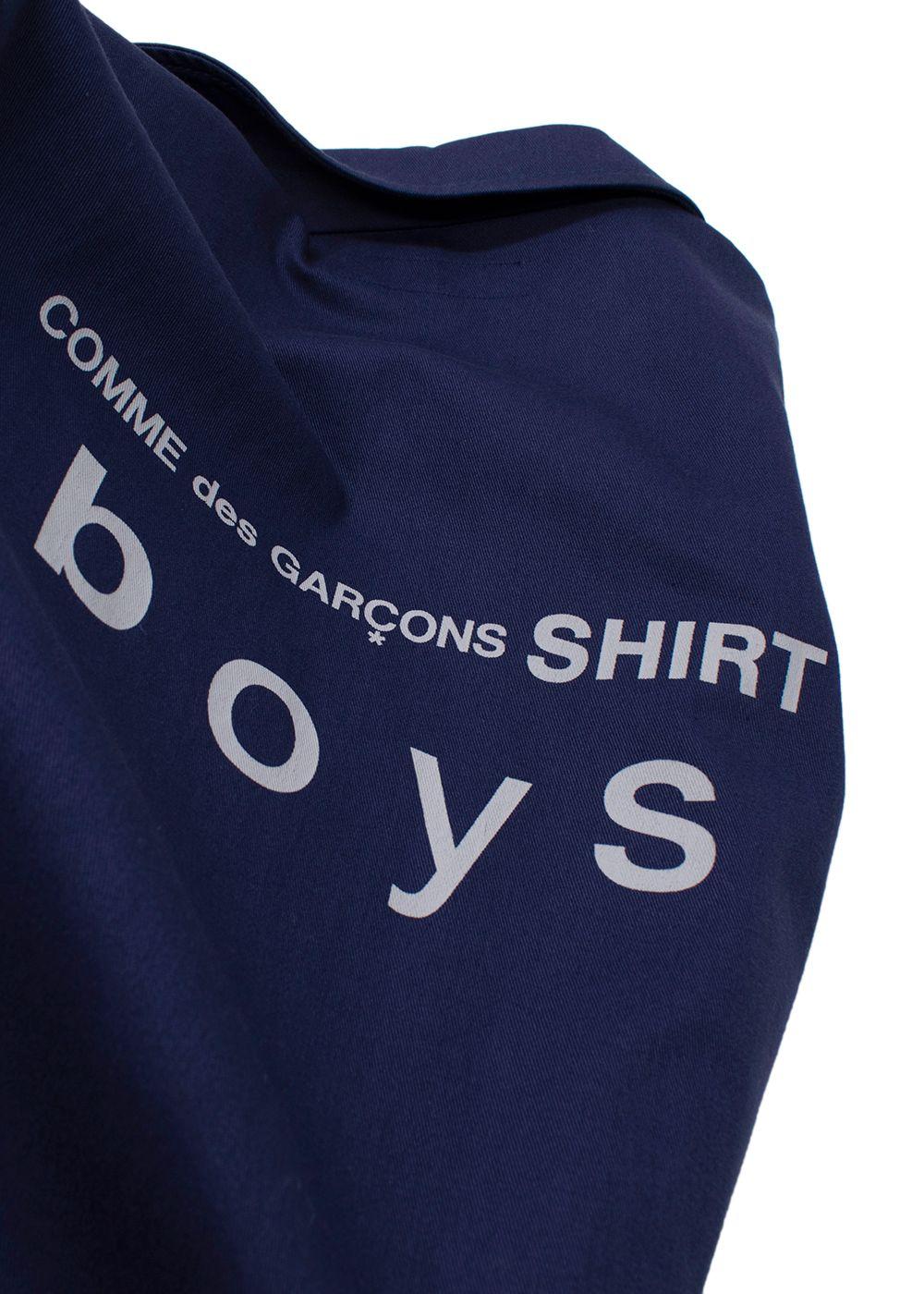 Comme Des Garcons Navy Unlined Longline Trench Coat