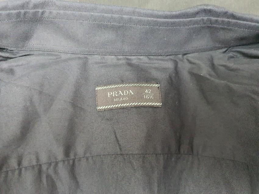 Prada Black Cotton Poplin Mens Shirt