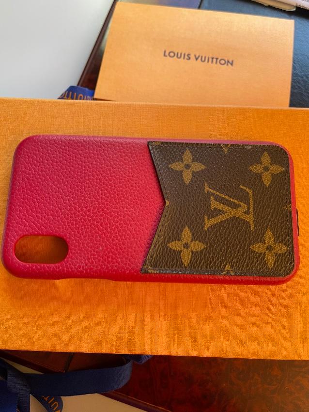 Louis Vuitton Red Leather & Monogram Canvas Bumper Phone Case X/XS