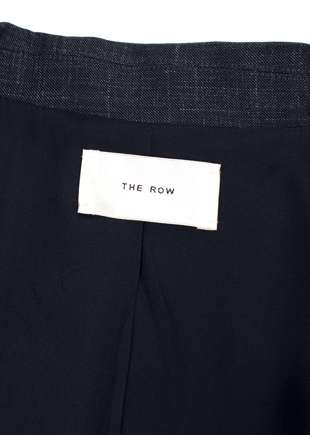 The Row Navy Wool and Silk Blend Longline Blazer