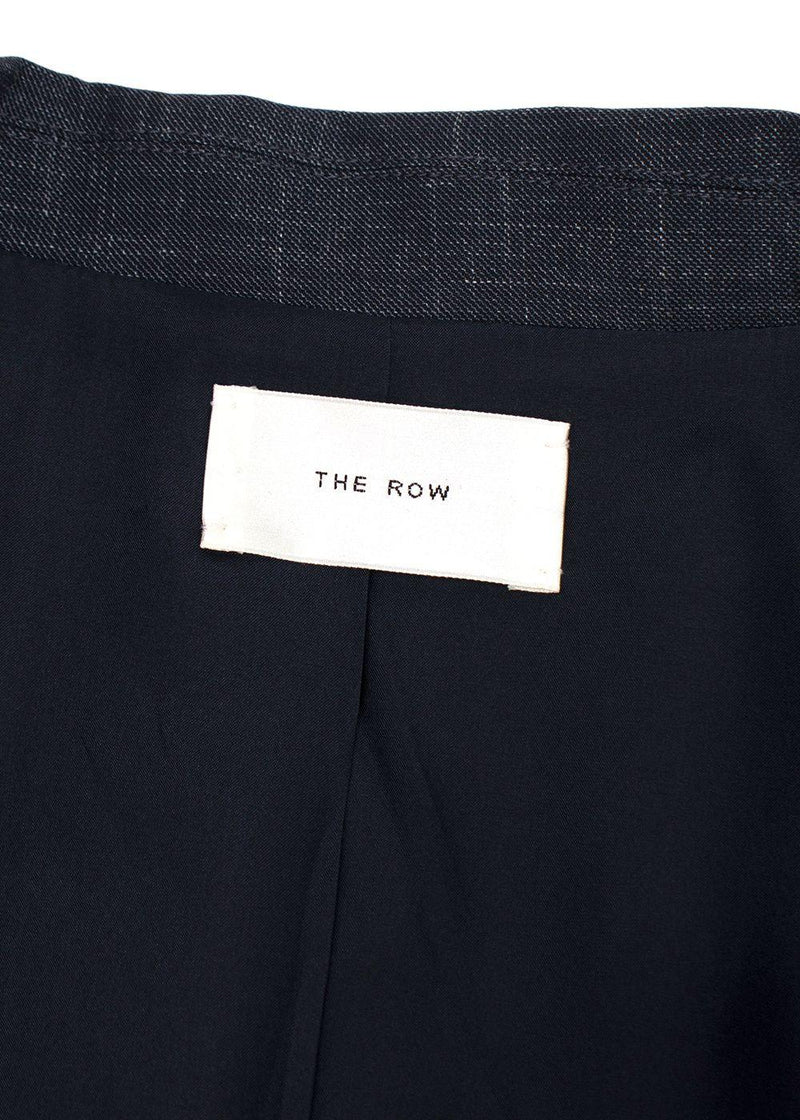 The Row Navy Wool and Silk Blend Longline Blazer