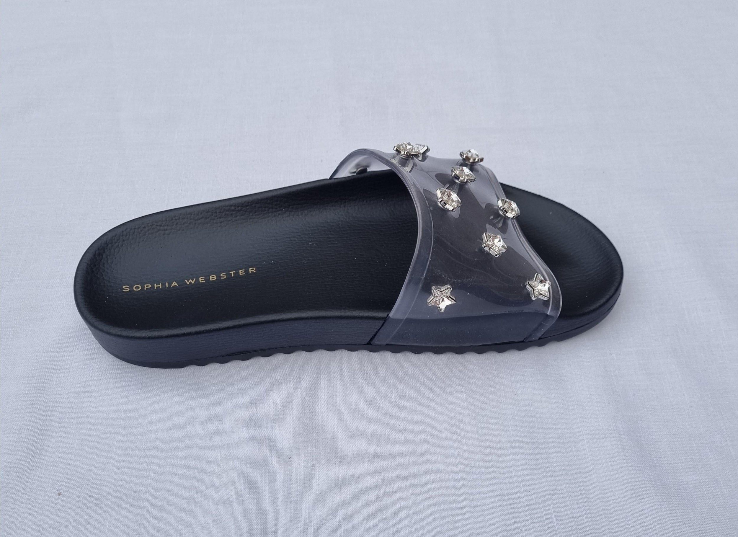 Dina Gem Embellished PVC Sliders