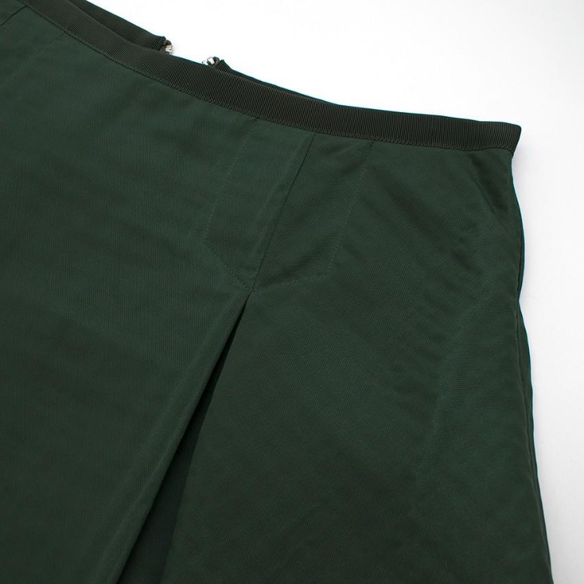 Sacai Luck Green Flared Pleated Skirt